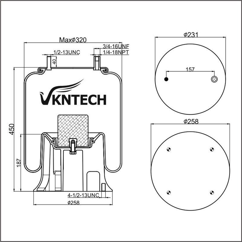 AIR SPRING Contitech 4159NP05  Firestone W01-358-9367  Goodyear 1R12-283/256 REPLACE BY VKNTECH 1K9367