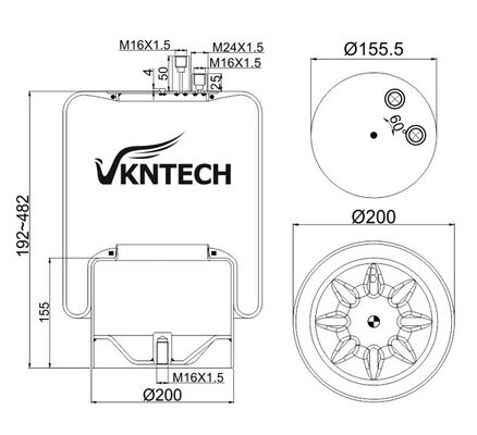فنر بادی کامیون برای مرسدس بنز A 942.320.04.21 کانتیننتک 4390NP03 جایگزین توسط VKNTECH 1K4103 فنر بادی مرسدس بنز آتروس MP2 مرسدس بنز A 942.320.04.21 کانتیننتک 4390NP03