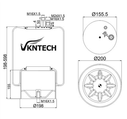 بهار هواي کاميون براي مرسدس بنز A942320.52.21 کانتيتک 4390NP23 تعويض توسط VKNTECH 1K4123 مرسيدس بنز A 942320.52.21 کانتيتک 4390NP23