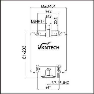 CABIN AIR SPRING NAVISTAR LINK LTD 1102-0026(NAV.) Firestone W02-358-7079 جایگزین شده با VKNTECH 1S7079