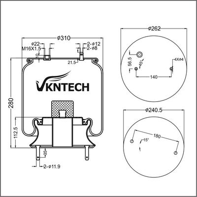 فنر هوا SCANIA 1726237 1K15VPR-3 تعویض با VKNTECH 1K6237