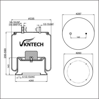 فنر هوای تریلر نیوای 90557125 (AR-80-9) (AR-80-9WST) فایرستون W01-358-9134 1T19L-9 جایگزین شده توسط VKNTECH 1K9134