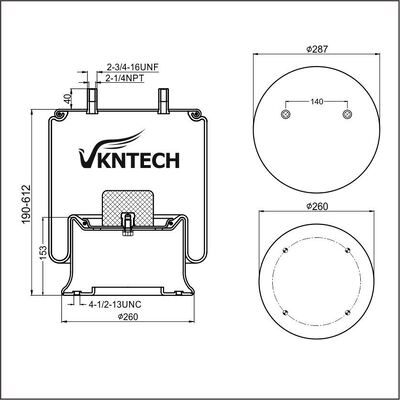 کیسه هوای تریلر 8188526 Firestone 1T19L-17-330 Goodyear 566039119 جایگزین شده توسط VKNTECH 1K9119